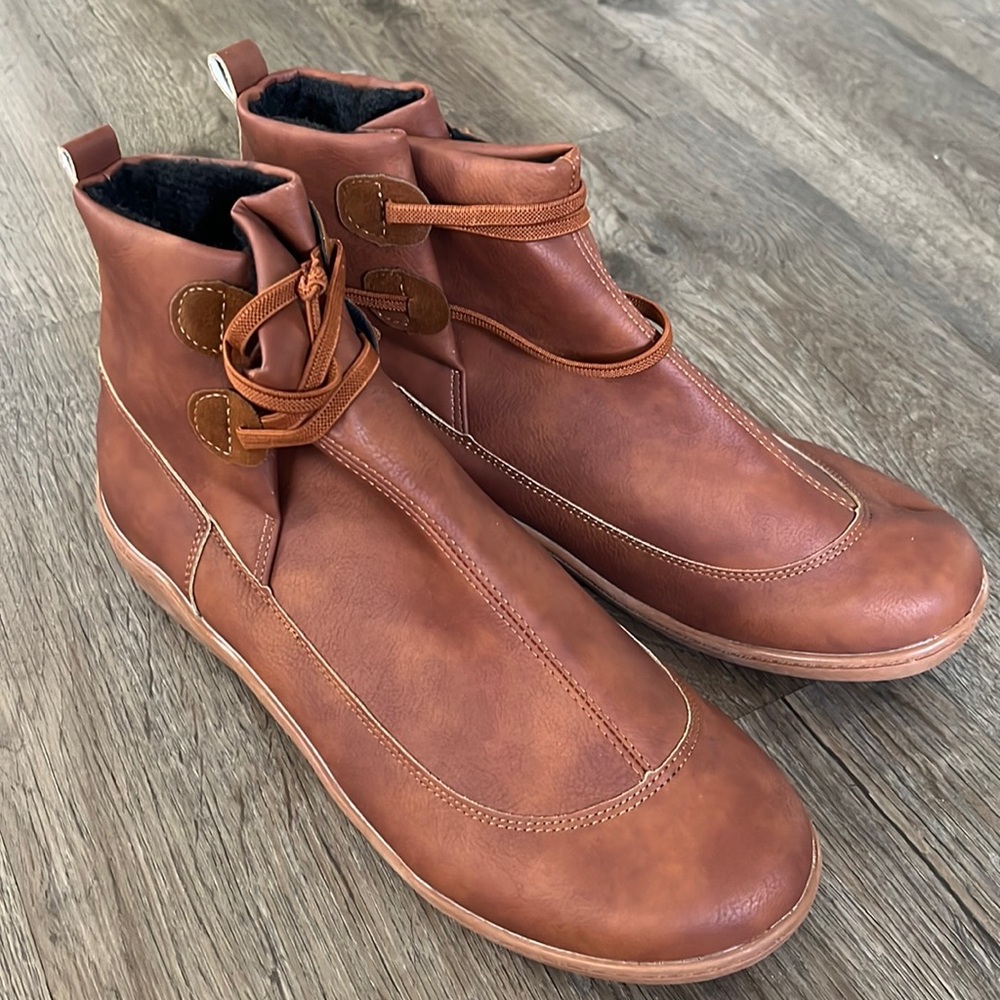 Brand new leather booties